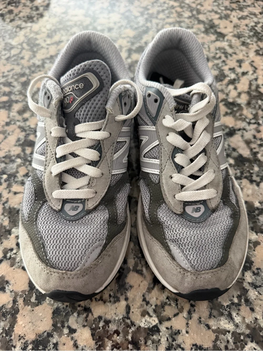 New Balance Kids Grey Suede & Mesh Sneakers